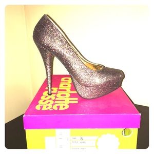 Glitter platform heels